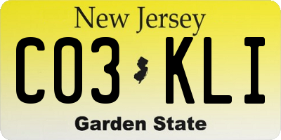 NJ license plate C03KLI
