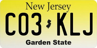 NJ license plate C03KLJ