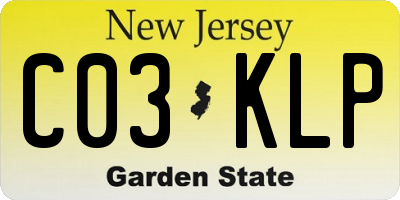 NJ license plate C03KLP