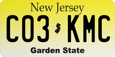 NJ license plate C03KMC