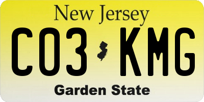 NJ license plate C03KMG