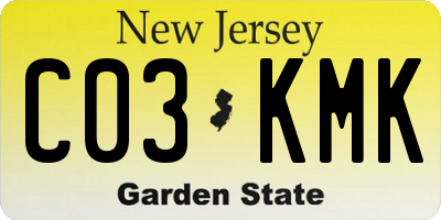 NJ license plate C03KMK