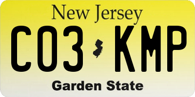 NJ license plate C03KMP