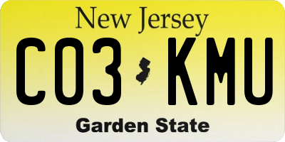 NJ license plate C03KMU