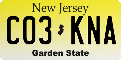 NJ license plate C03KNA