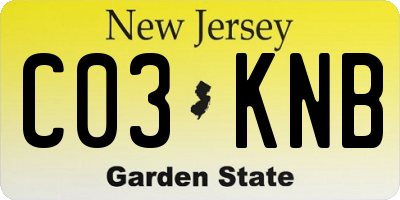 NJ license plate C03KNB