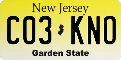 NJ license plate C03KNO