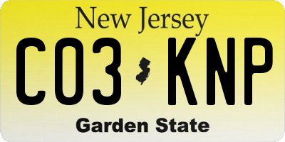 NJ license plate C03KNP
