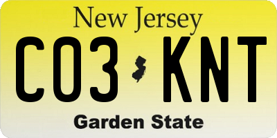 NJ license plate C03KNT