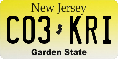 NJ license plate C03KRI