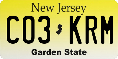 NJ license plate C03KRM
