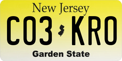 NJ license plate C03KRO
