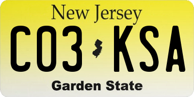NJ license plate C03KSA