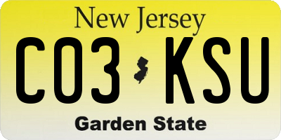 NJ license plate C03KSU