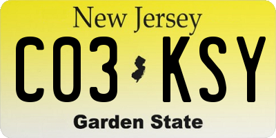 NJ license plate C03KSY