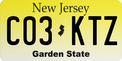 NJ license plate C03KTZ