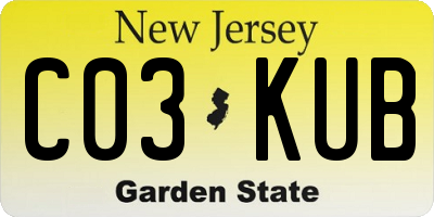 NJ license plate C03KUB