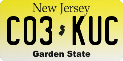 NJ license plate C03KUC