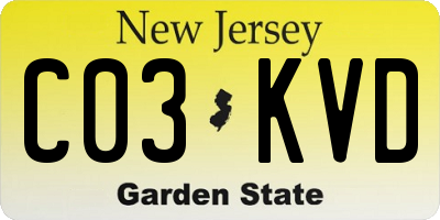NJ license plate C03KVD