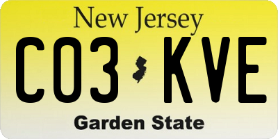 NJ license plate C03KVE