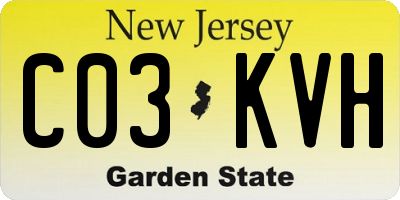 NJ license plate C03KVH