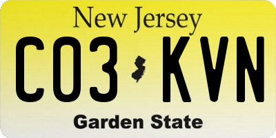 NJ license plate C03KVN