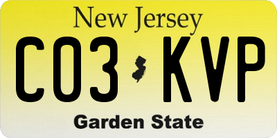 NJ license plate C03KVP