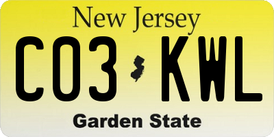NJ license plate C03KWL