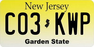 NJ license plate C03KWP