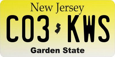 NJ license plate C03KWS
