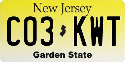 NJ license plate C03KWT
