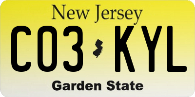 NJ license plate C03KYL