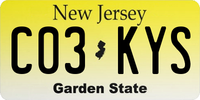 NJ license plate C03KYS