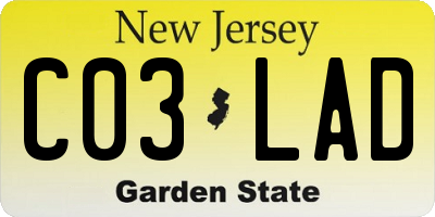 NJ license plate C03LAD
