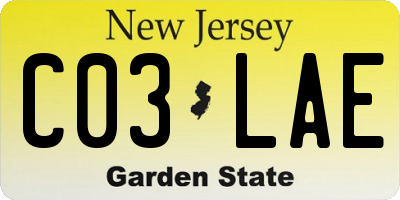 NJ license plate C03LAE