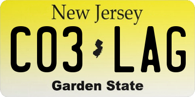 NJ license plate C03LAG