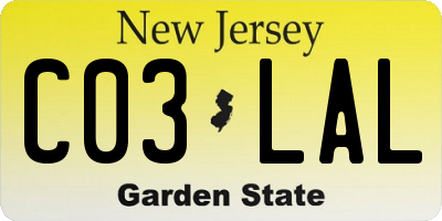 NJ license plate C03LAL
