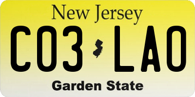 NJ license plate C03LAO