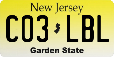 NJ license plate C03LBL