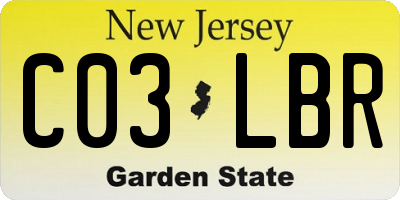 NJ license plate C03LBR