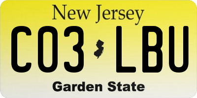 NJ license plate C03LBU