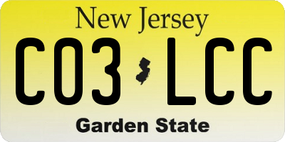 NJ license plate C03LCC