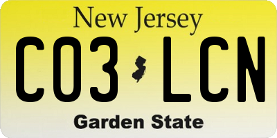 NJ license plate C03LCN