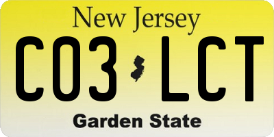 NJ license plate C03LCT