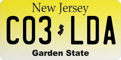 NJ license plate C03LDA