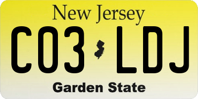 NJ license plate C03LDJ