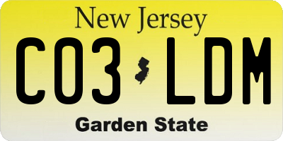 NJ license plate C03LDM
