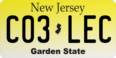 NJ license plate C03LEC