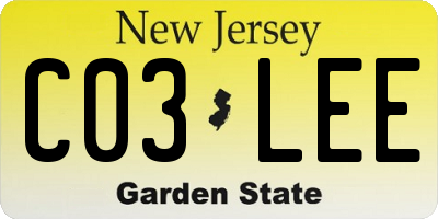 NJ license plate C03LEE