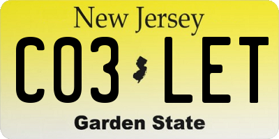 NJ license plate C03LET